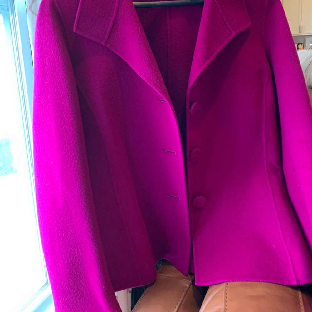 Dark Pink 100% wool blazer